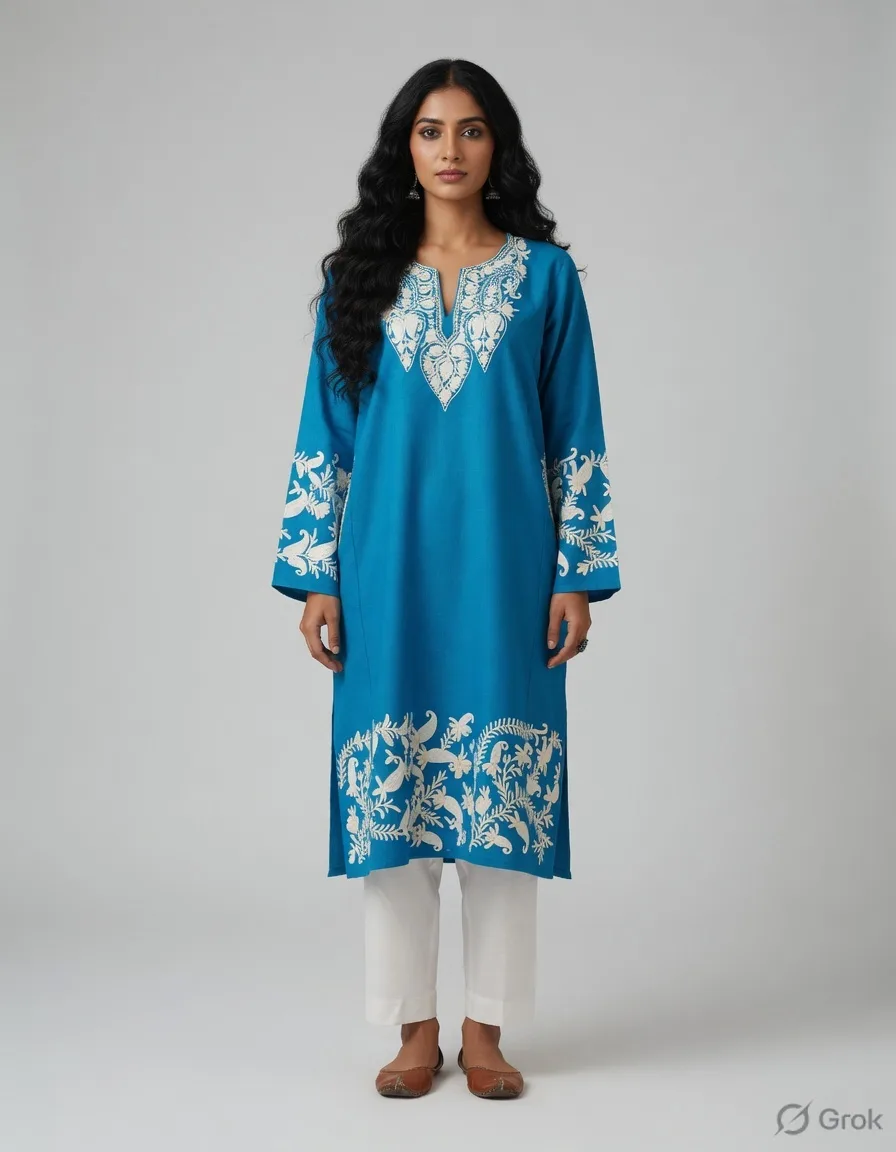 Khazaana -e- khaas Turquoise Blue Paisley Phiran